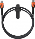 USB-C kaabel Rugged Kevlar (USB-C <-> USB-C), 1.5m, must/oranž, eriti vastupidav, Urban Armor Gear (UAG)