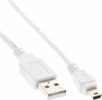 Kabel USB InLine USB-A - miniUSB 1 m White (31810W)
