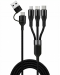 Kabel USB USB-A - USB-C + microUSB + Lightning 1.2 m Czarny (N940)