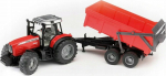 Bruder Tractor Massey Ferguson 7480 z trailer by dump truck