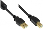 Alcasa Good Connections USB2.0 Kabel m.Ferrit A-B schw. 5m