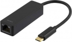 Deltaco network adapter USB 3.1 Typ C hane -> RJ-45, 1GbE svart