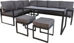 Garden furniture set LEIPZIG table, corner sofa, 2 ottomans