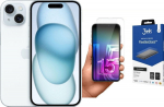 Smartfon Apple iPhone 15 128GB Blue (MTP43) + FlexibleGlass
