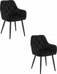 Leobert YORK chair - black velvet / black legs x 2