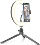 Selfie stick Tripod Cellularline Selfie Ring z lighting LED do photos and videos selfie black
