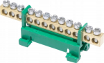 Simet power strip Terminal block for rail PE12 protective 12-track 16mm 400V AC 63A zielony 81701005