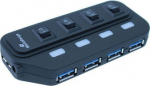 MediaRange USB-HUB 4-Port USB 3.0 externally black