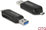 Delock Card Reader Micro USB OTG / USB 5 Gbps Type-A for SD / MMC + Micro SD