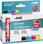 EDDING EDD-449 - Ink on Pigmentbasis - Schwarz - Cyan - Magenta - Gelb - Brother - Multi pack - DCP J132W - DCP J152W - DCP J552DW - DCP J752DW - DCP J4110DW - MFC J245 - MFC J470DW - MFC J650DW - MFC... - 14 ml