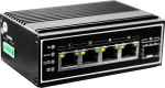 LevelOne Industr.PoE+Switch 4xGE PoE/1xSFP 120W unman.Metall