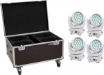 Eurolite Set 4x LED TMH-X4 Moving-Head Wash Zoom ws+ Case with rollers