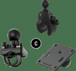 RAM Mounts Round Double Ball Base - RAM Mounts Round Double Ball Base - C-Ball (1.5 inches), in Poly Bag