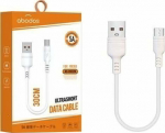 Kabel USB Vega USB-A - microUSB 0.3 m White (32026)