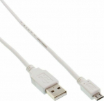 Cable USB InLine USB-A - microUSB 5 m White (31750W)