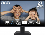 MSI Pro MP275QDE, 68.6 cm (27"), 2560 x 1440 Pixel, Wide Quad HD, LCD, 4 ms, Schwarz