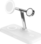Targus HyperJuice Next - Wireless charging stand - 4-i-1 + AC adapter - 15 Watt - 3 A - Fast Charge - 4 output contacts - vit