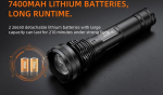 Zibintuvelis Superfire Flashlight L3, 2700lm, focus, we have a rechargeable battery 2x 26650 in the blood