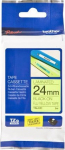 BROTHER TZE-C51 BLACK ON FLUORESCENT YELLOW LABELLING TAPE &ndash; 24MM WIDE