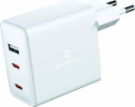 Loader Swissten Swissten GaN 2x USB C + USB 70 W Power Delivery White