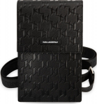 Karl Lagerfeld Saffiano Monogram Wallet Phone Bag / black