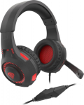 GNS Genesis Radon 210 czarny - Headphones | wire | moving microphone | black and red | 2.0pod m | volume control | Backlight