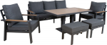 Garden furniture set PARKER 6-parts, grey