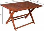 Table MODENA 135x80xH74cm, meranti