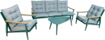 Garden furniture set CAVINE table, sofa and 2 chairs, green