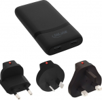 AAD Productions InLine USB Travel Power Adapter Charger &ndash; Dual USB-C &ndash; PD PPS &ndash; 65W &ndash; Flat &ndash; Black