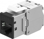 Wentronic Keystone Module RJ45 CAT 6A, STP, Slim, black, bla