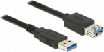 Kabel USB Delock USB-A - USB-A 1.5 m Czarny (85055)