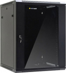 NETRACK 019-150-66-022 Netrack wall/hanging cabinet 19.15U/600 mm,glass door,black,remov. side pan