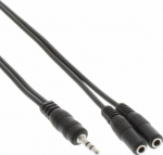 Kabel InLine Jack 3.5mm - Jack 3.5mm x2 5m czarny (99300D)