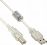 Cable USB InLine USB-A - USB-B 2 m Transparent (34518)