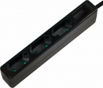 LogiLink 3 jack 1.5m czarna - Listwa zasilająca 3 jack CEE 7/16 1.5m czarna