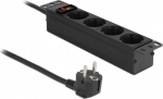 Delock 10&Prime; Power Socket 4-way with protective contact switch 1U black