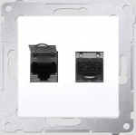 Kontakt-Simon Twin computer socket SIMON54 2xRJ45 kat.6 shielded white - D62E.01/11
