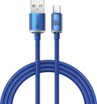 Baseus USB-A - USB-C Crystal Shine, 100W, 1.2m (niebieski)