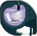 Dymo etiketilint LetraTag Plastic 12mmx4m, must/l&auml;bipaistev