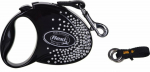 TRIXIE Flexi FLEXI Lanyard Glam Splash Crystal, S TAPE 3 m, czarna