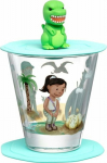 Leonardo Glass with lid and saucer 215ml dinosaur BAMBINI AVVENTURA - Leonardo