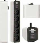 Brennenstuhl power strip BRENNENSTUHL POWER STRIP ''ECOLOR'' 5GN, 5M CZARNO-BIAŁA
