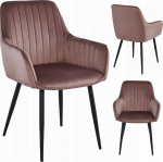 Leobert SOLDEN chair - velvet pink / black legs x 1