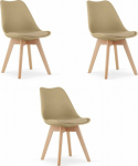 Leobert Krzesło MARK - dark beige / natural legs x 3