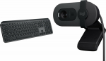 Keyboard Logitech MX Keys S Wireless Graphite US (920-011587) + Brio 100 (960-001585)