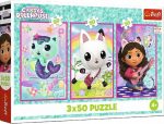 Trefl PUZZLE 3x50 Meet Gabby and the kitties 34876