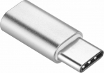 Adapter USB Partner Tele.com PA30 USB-C - microUSB Silver (5901737419965)