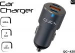 Quick QC-420 Car Charger with USB / 2x USB-C 60W