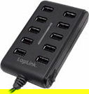 Logilink | USB Hub 10-Port USB2.0 with power adapter 3.5A | UA0125